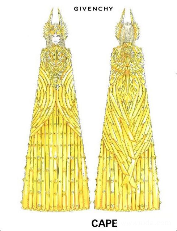 麦当娜超级杯造型 givenchy女神装设计图_时