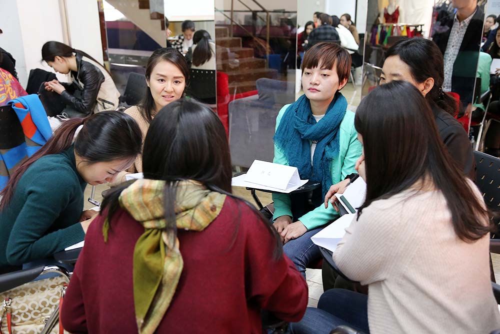 同学们分组讨论