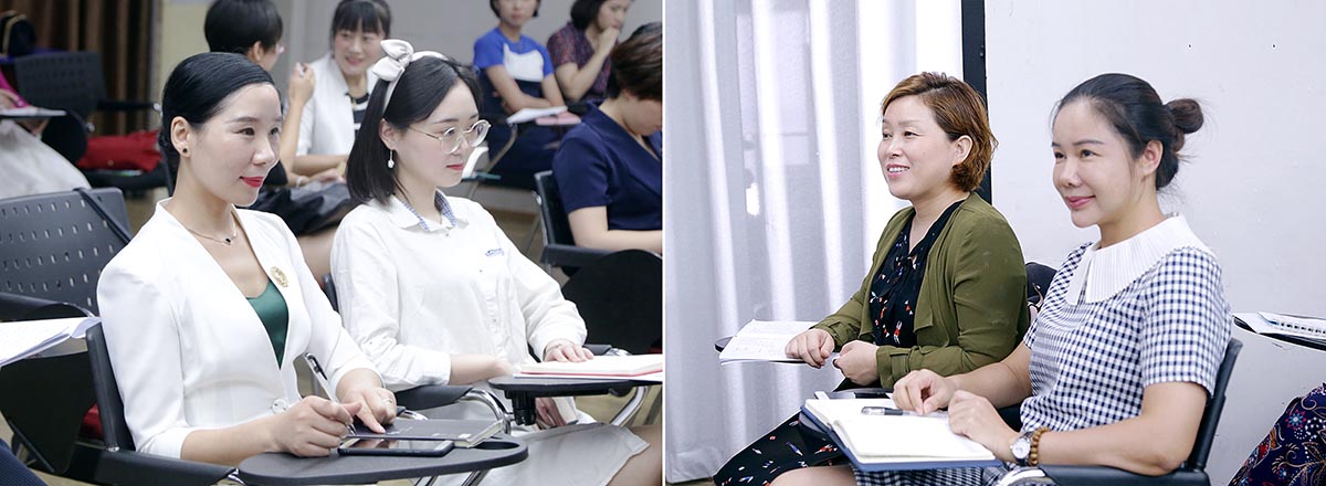认真听讲的同学们