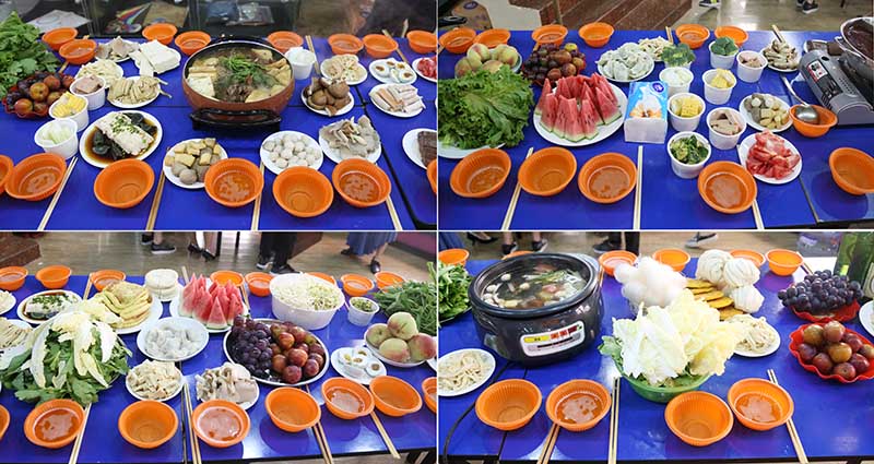 中形协工作人员为同学们准备的丰盛毕业餐食